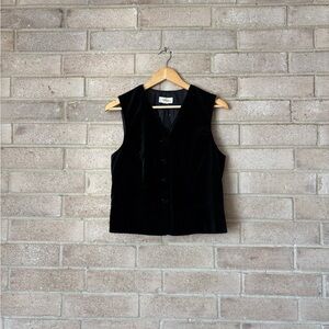 talbots petite noir velvet vest top